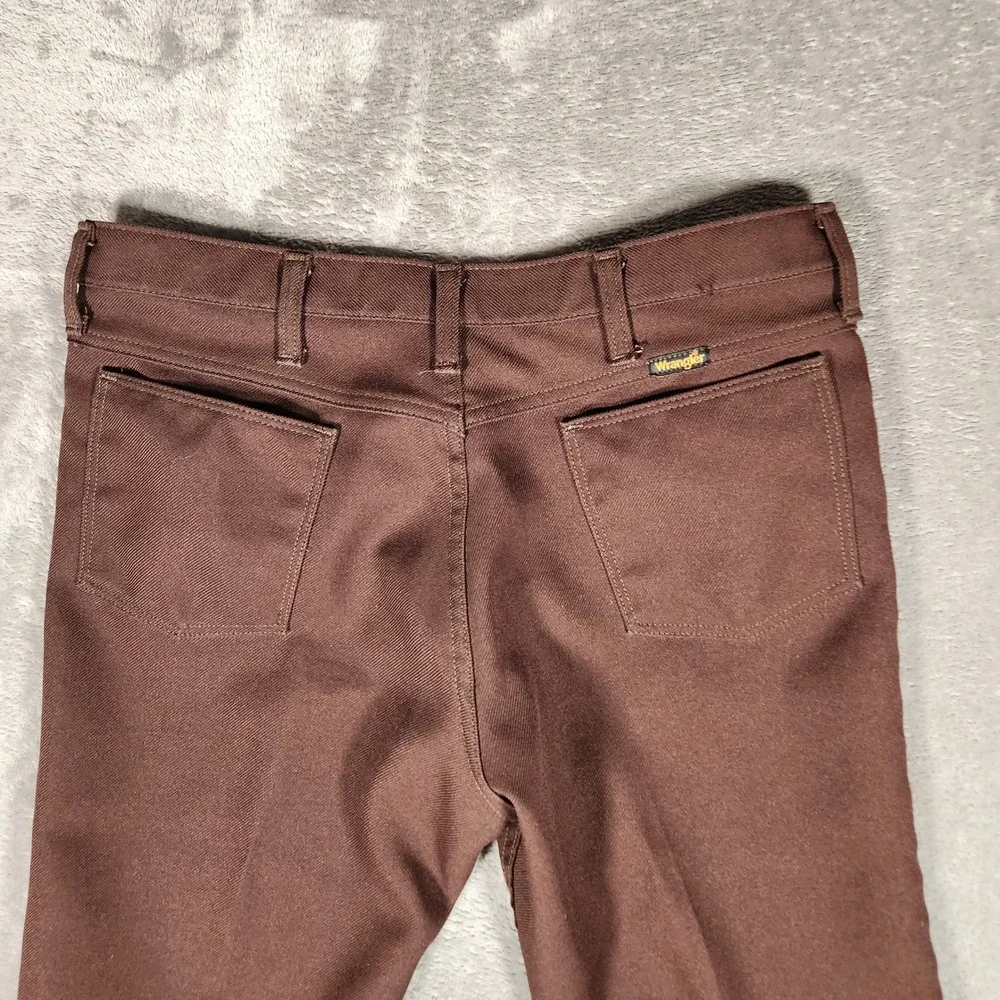Wrangler Mens 35X29 Brown‎ Good Polyester Pants Western Vintage